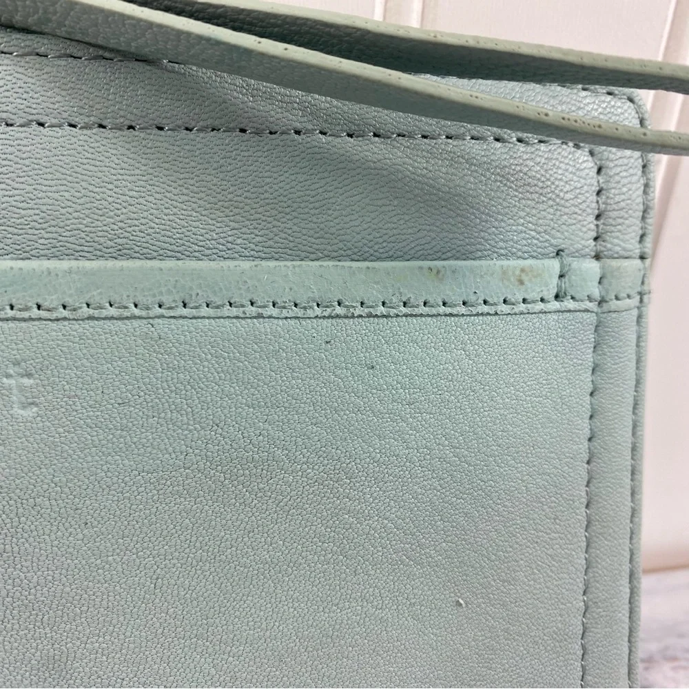 Margot Gabby Lt. Blue 100% Leather‎ Wristlet Wallet